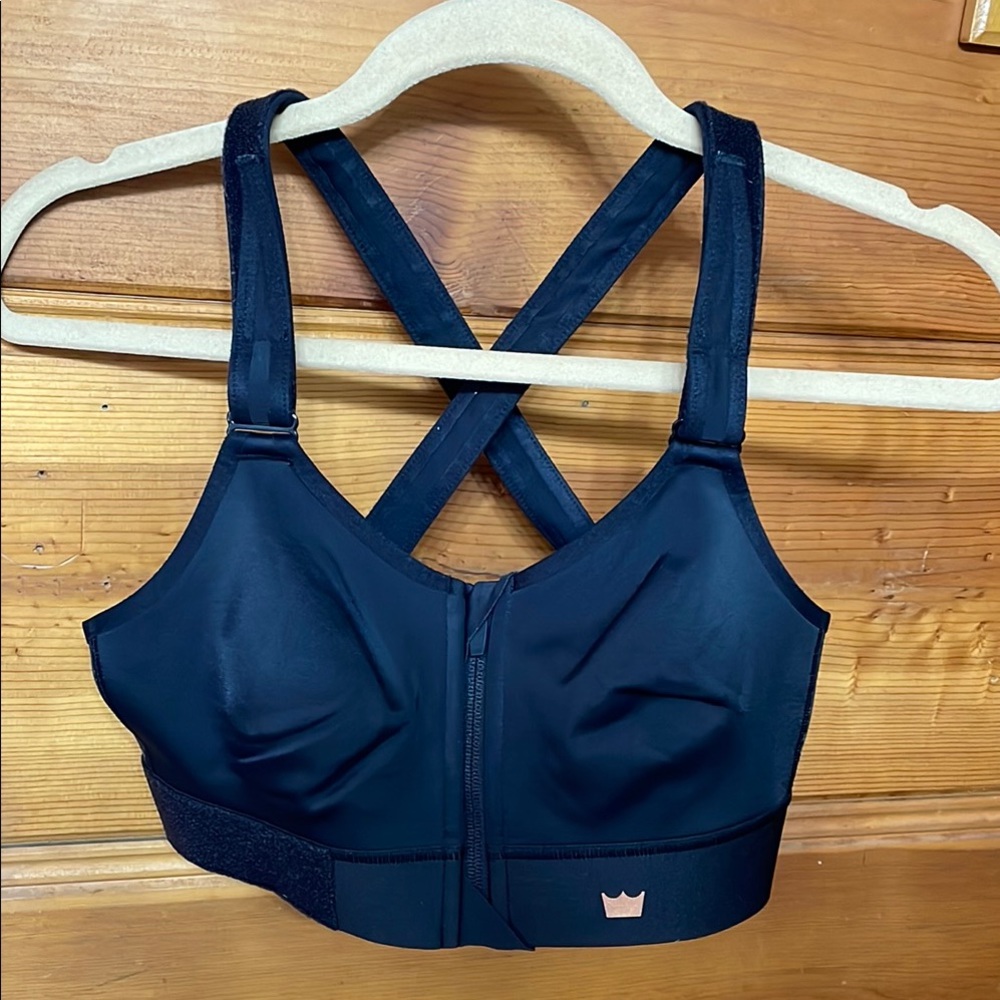 SHEFIT Black Sports Bra with gold detail